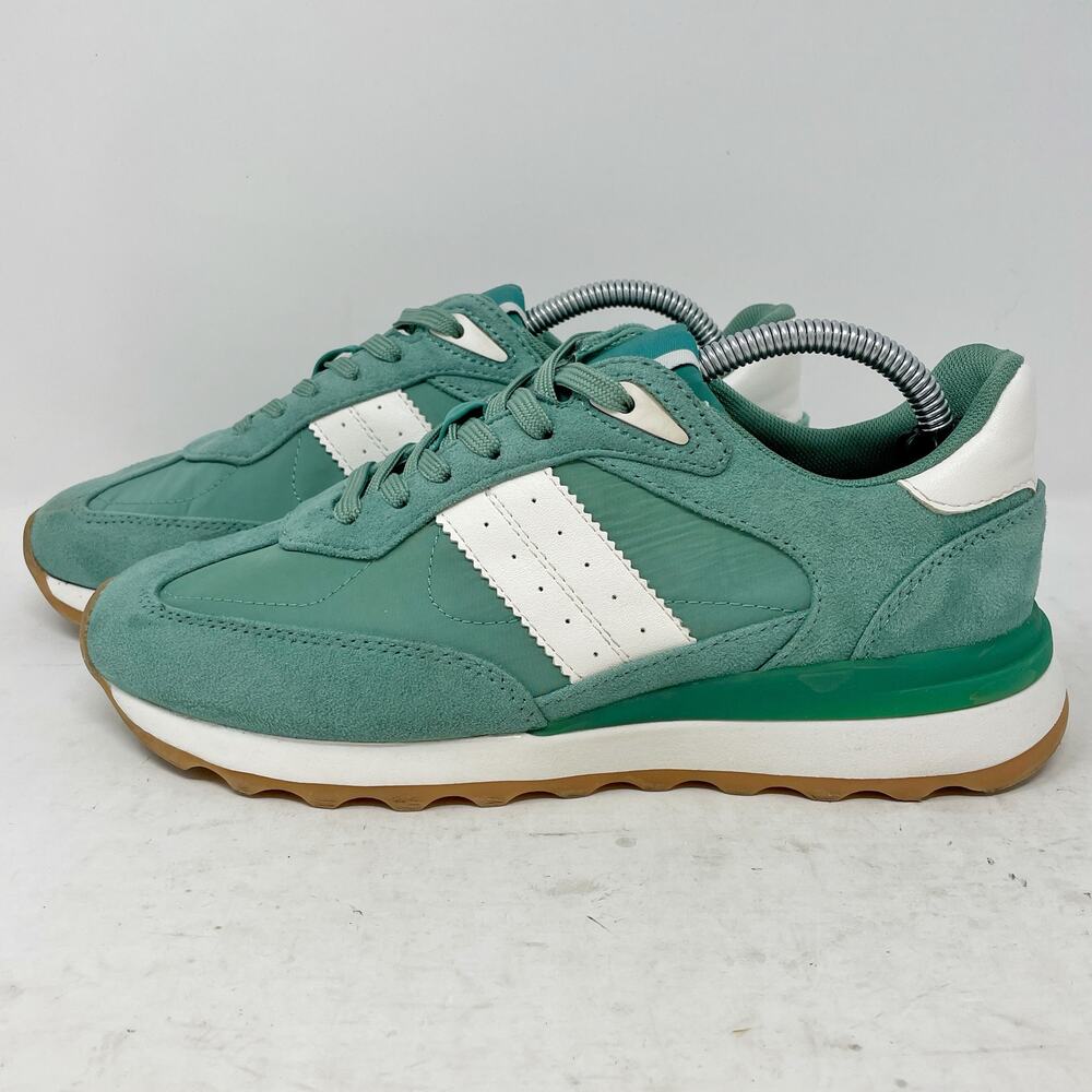 Steve Madden Percie Sneakers Jade Green White Womens Size 6.5